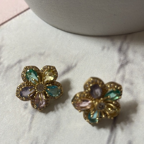 Saks of 5th Luxe Crystal Flower Stud Earrings - Picture 9 of 16